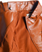 FENDI/ Back Logo Embroidery Calf Leather Short Jacket Brown