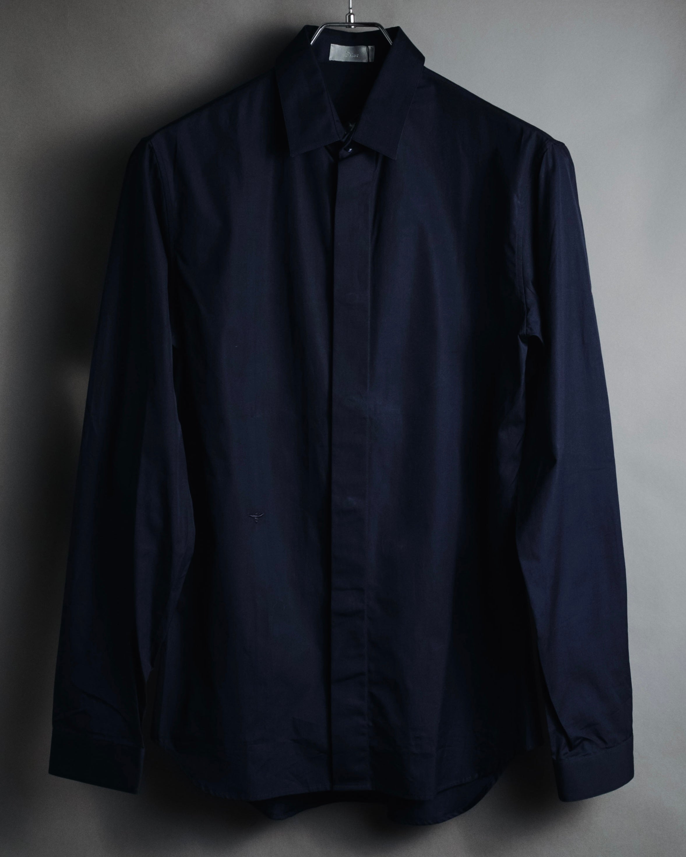 "Dior" 2017 AW Minimal fly-front bee-embroidered shirt