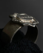 "JEAN PAUL GAULTIER" Logo engraved oval motif silver 925 rope ring