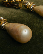 "Yves Saint Laurent" 80's-90's Pearl clip on drop earrings