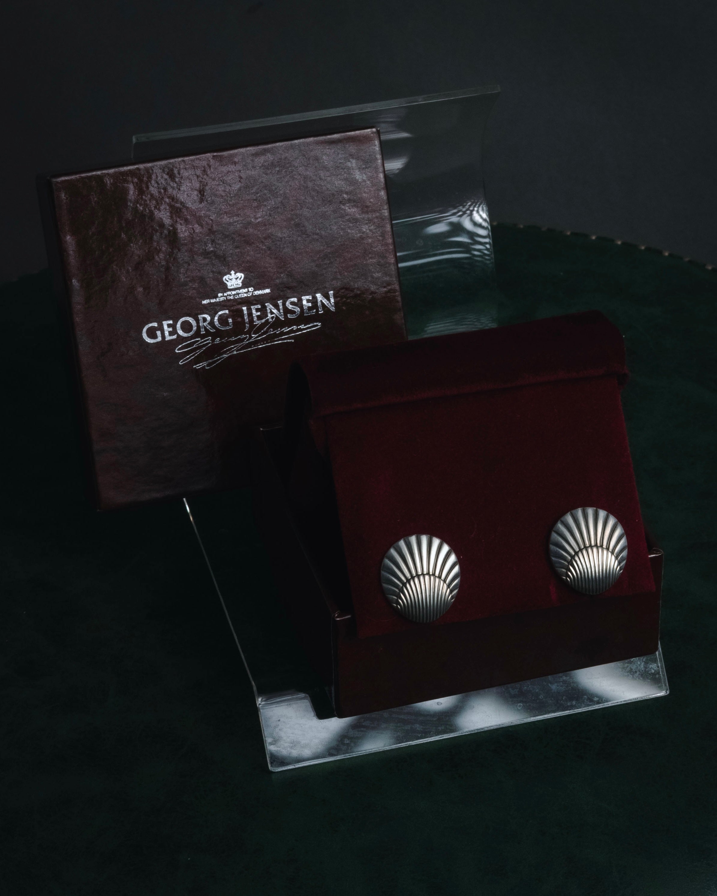 "Georg Jensen" Late 80s - Early 90s sculptural shell motif cufflinks