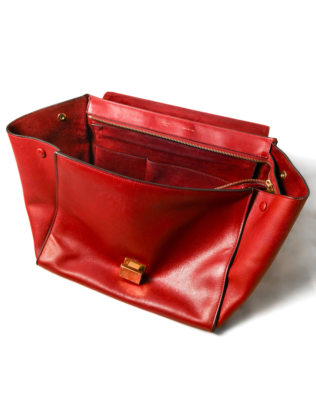 CÉLINE by Phoebe Philo
/ "Trapeze Medium" Hand Bag Red
