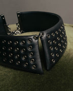 –SPECIAL– "Christian Dior" Late 2000s-2020s Eyelet leather choker necklace