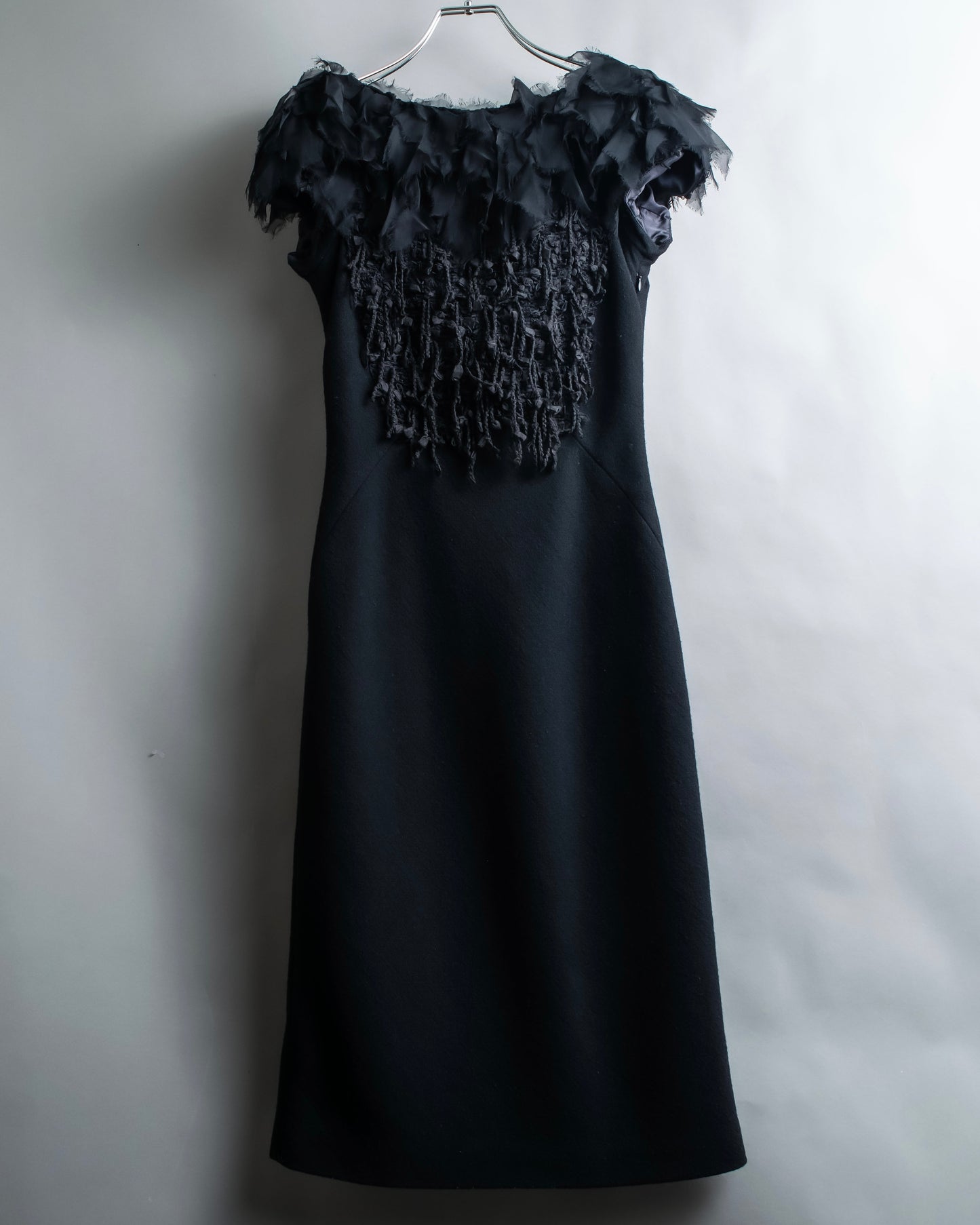 "BOTTEGA VENETA" Organza &amp; fringe design sleeveless dress