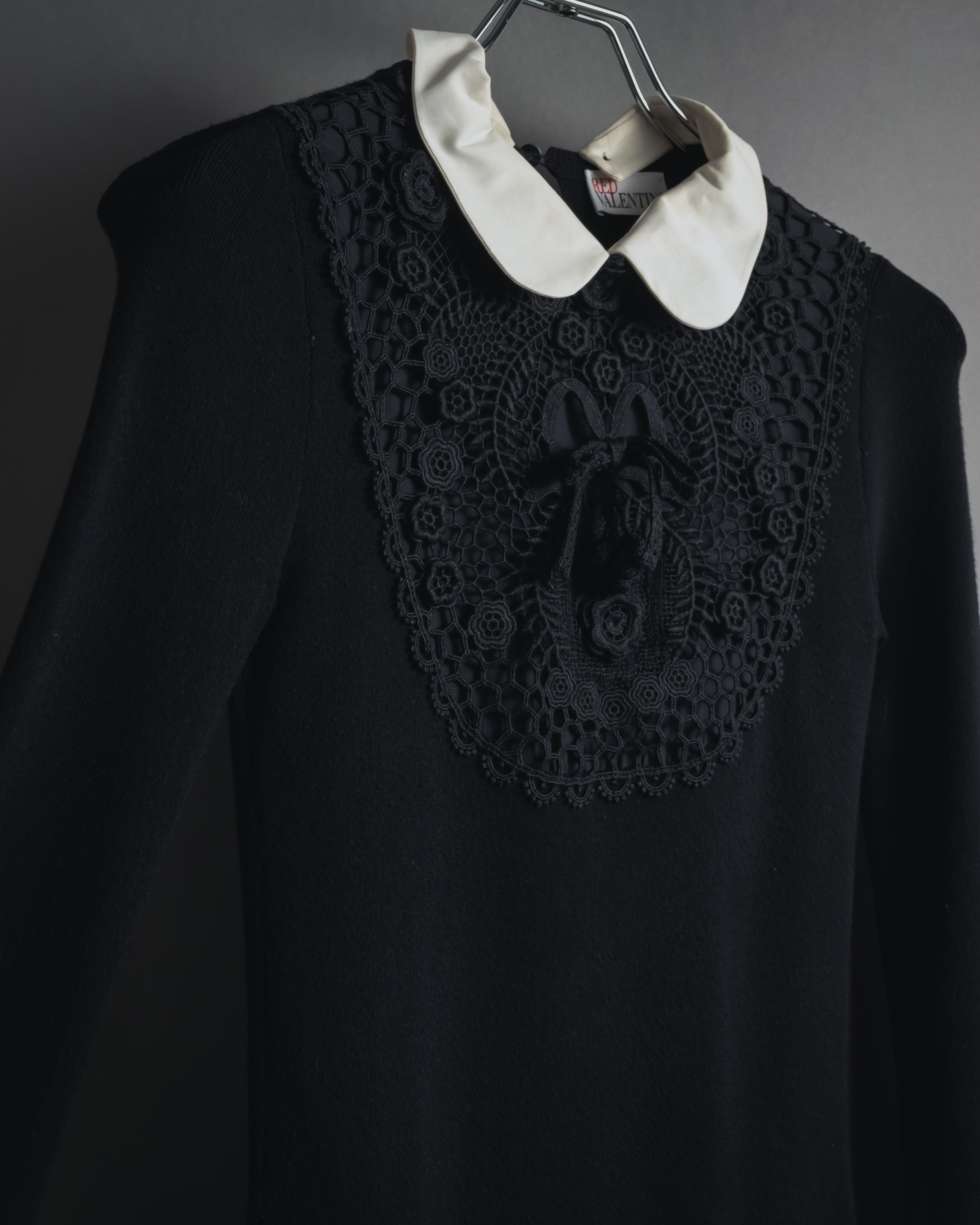RED VALENTINO (レッドヴァレンティノ) - Lace Bib Knit Tunic Dress