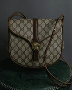 "GUCCI" 1970-80's Clasp design GG logo pattern shoulder bag