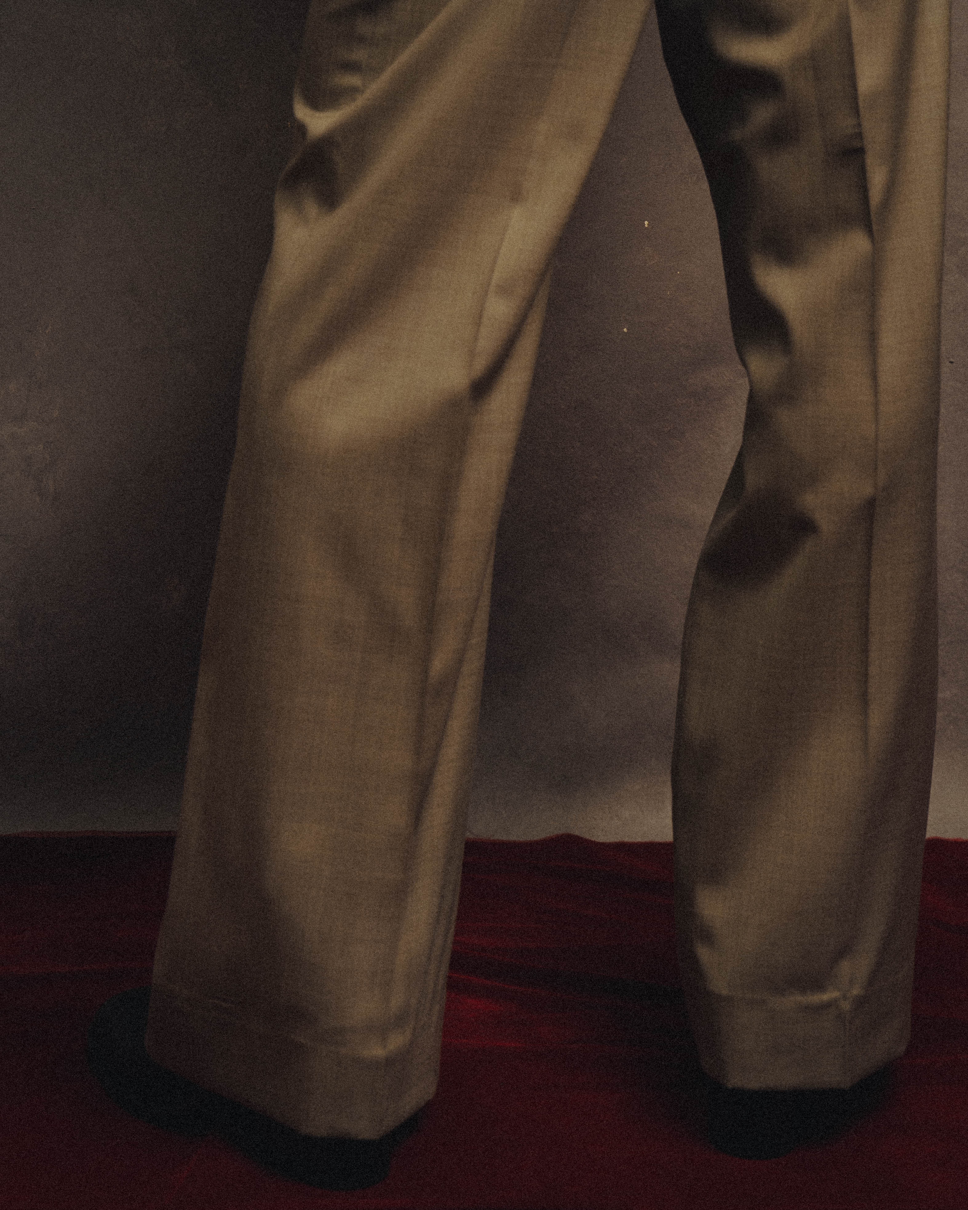-SPECIAL- "HERMÈS" 90's-00's Wool silk tailored asymmetrical setup suit
