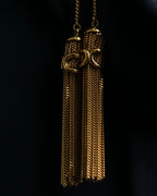 "CELINE" Fringe emblem design long necklace