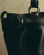 “Salvatore Ferragamo” 00’s-10’s Gancini pebbled leather handbag