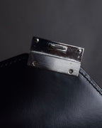 "LOEWE" Logo engraved leather briefcase bag