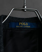 "POLO Ralph Lauren" Herringbone weave charcoal gray tailored jacket