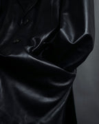 "Salvatore Ferragamo" Straight silhouette leather tailored jacket