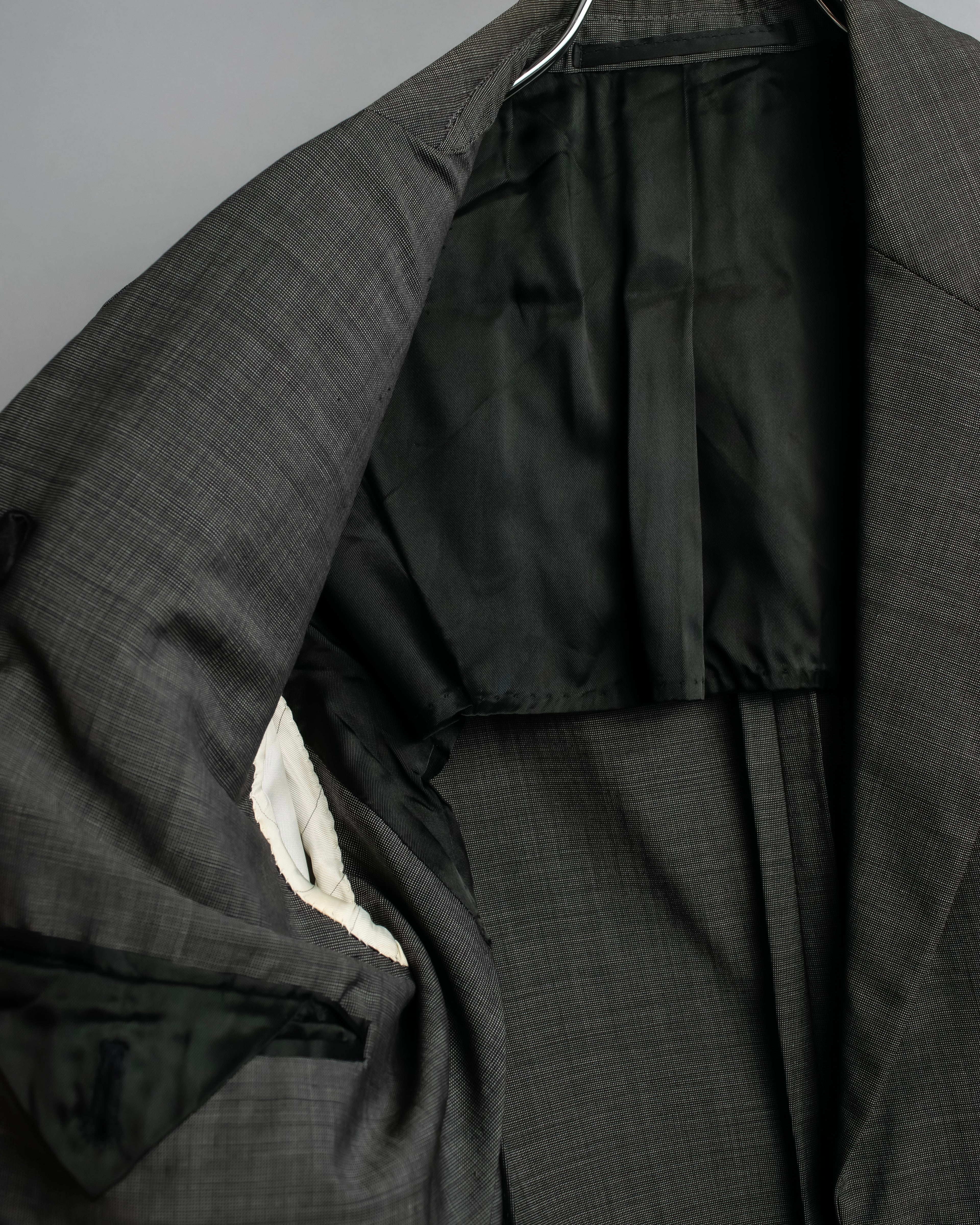 "PRADA" Sharkskin wool minimal tailoring set up