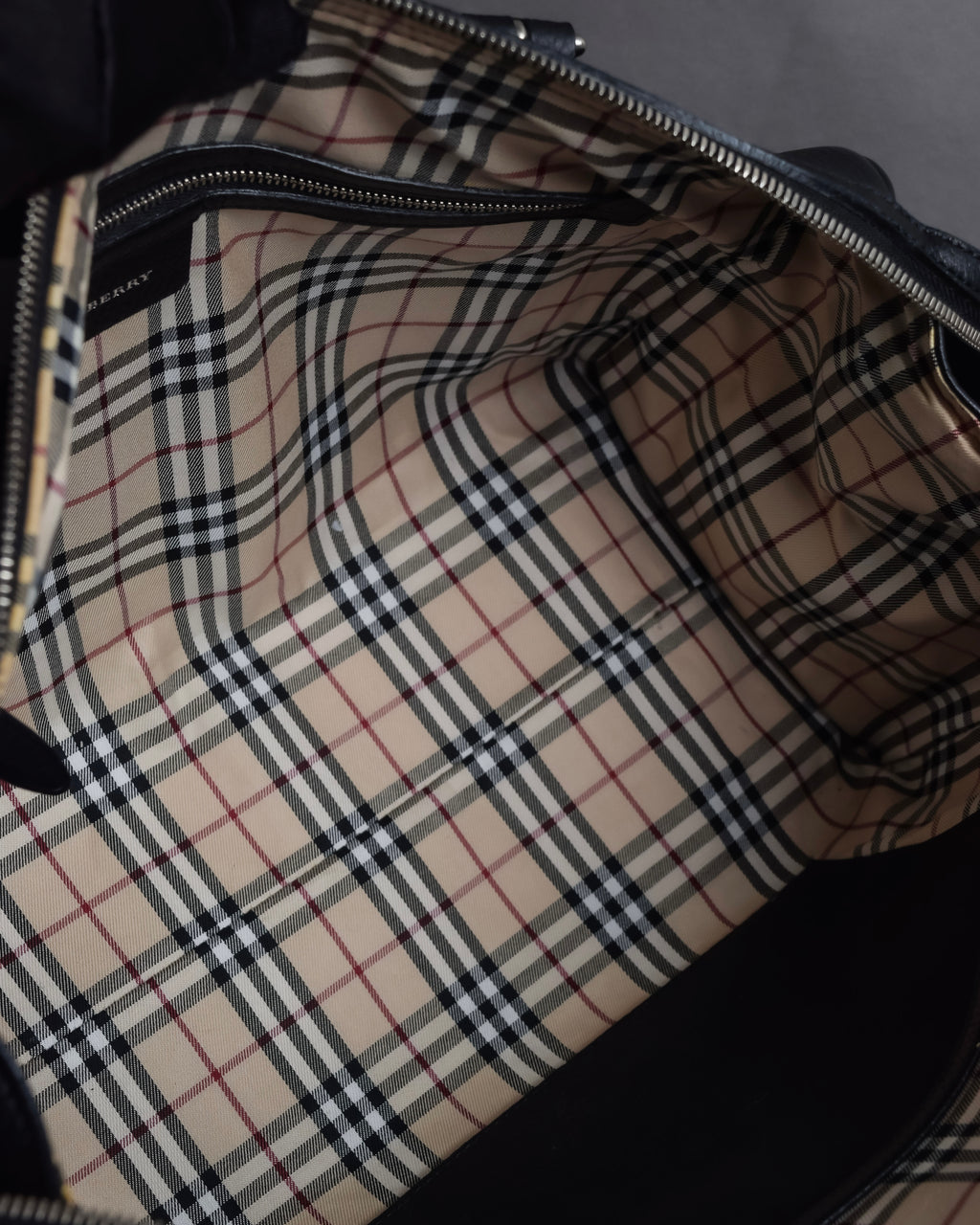 "BURBERRY" Refined design mini Boston leather bag