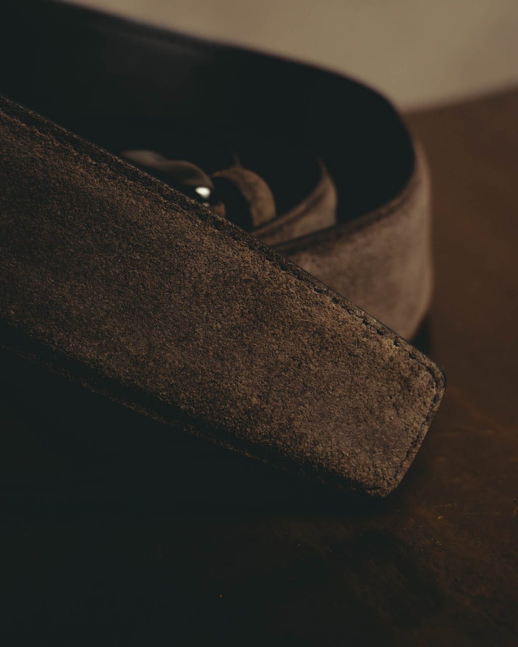 "Ermenegildo Zegna" 90's–00's brown suede leather belt