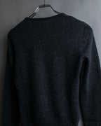 "CELINE" Beautiful U-neck design cashmere knit pullover