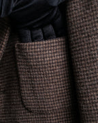 "COMME des GARCONS
HOMME DEUX" Brown checked pattern tailored jacket