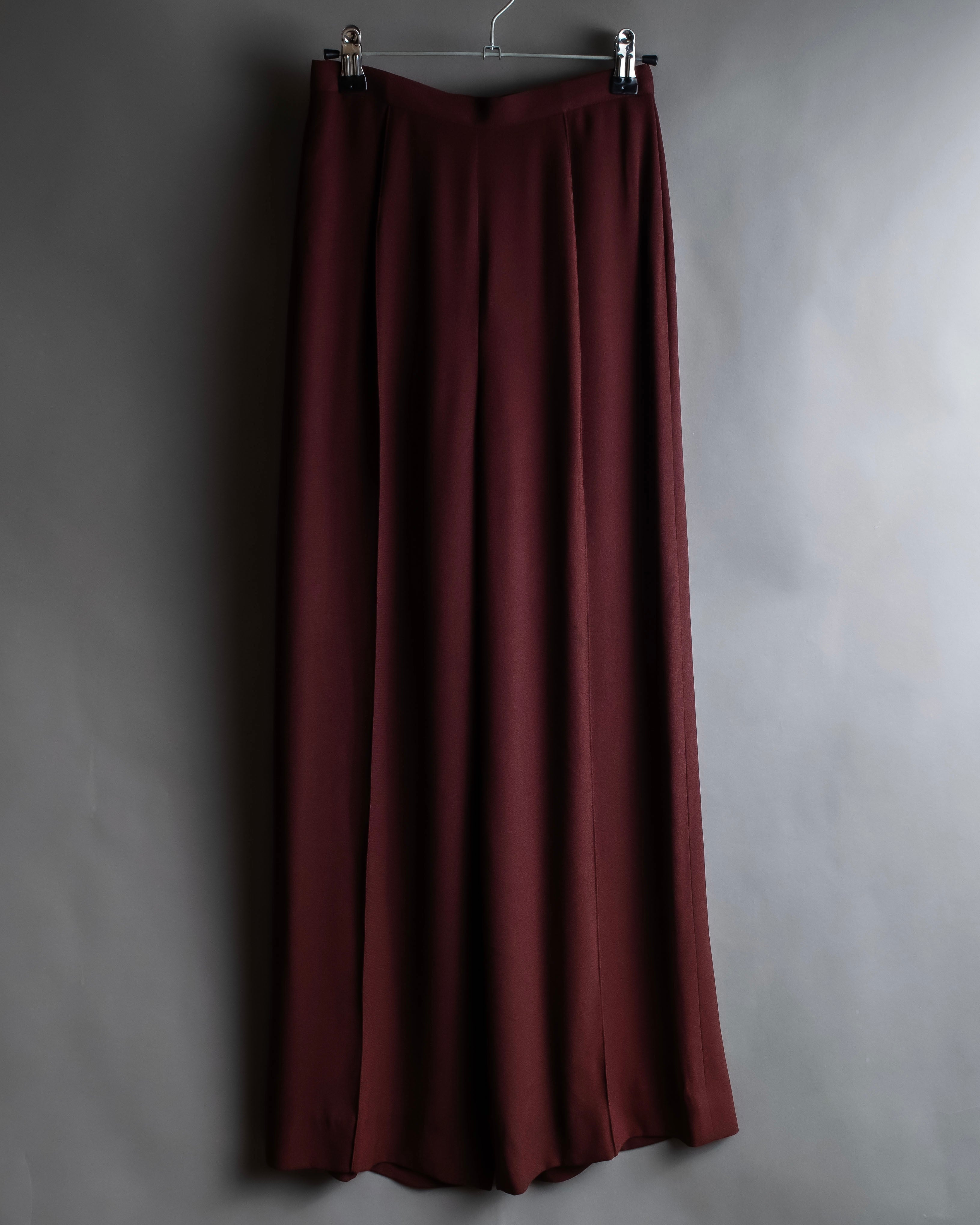 "JEAN PAUL GAULTIER" Beautiful drape burgundy wide slacks