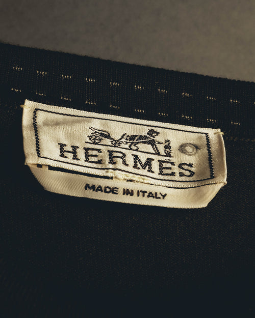 “HERMÈS” 90’s-00’s Extra-fine merino wool crewneck knit