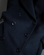 "VALENTINO" Fur collar double-breasted wool coat
