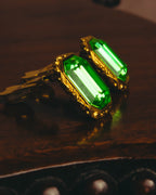 "Yves Saint Laurent" 80's-90's Emerald green clip-on earrings
