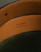 “PRADA” 90’s-00’s Studded logo leather belt