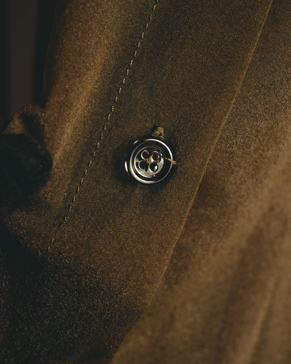 -SPECIAL- “Dries Van Noten” 20’s Sheer brown tailored long sleeve shirt