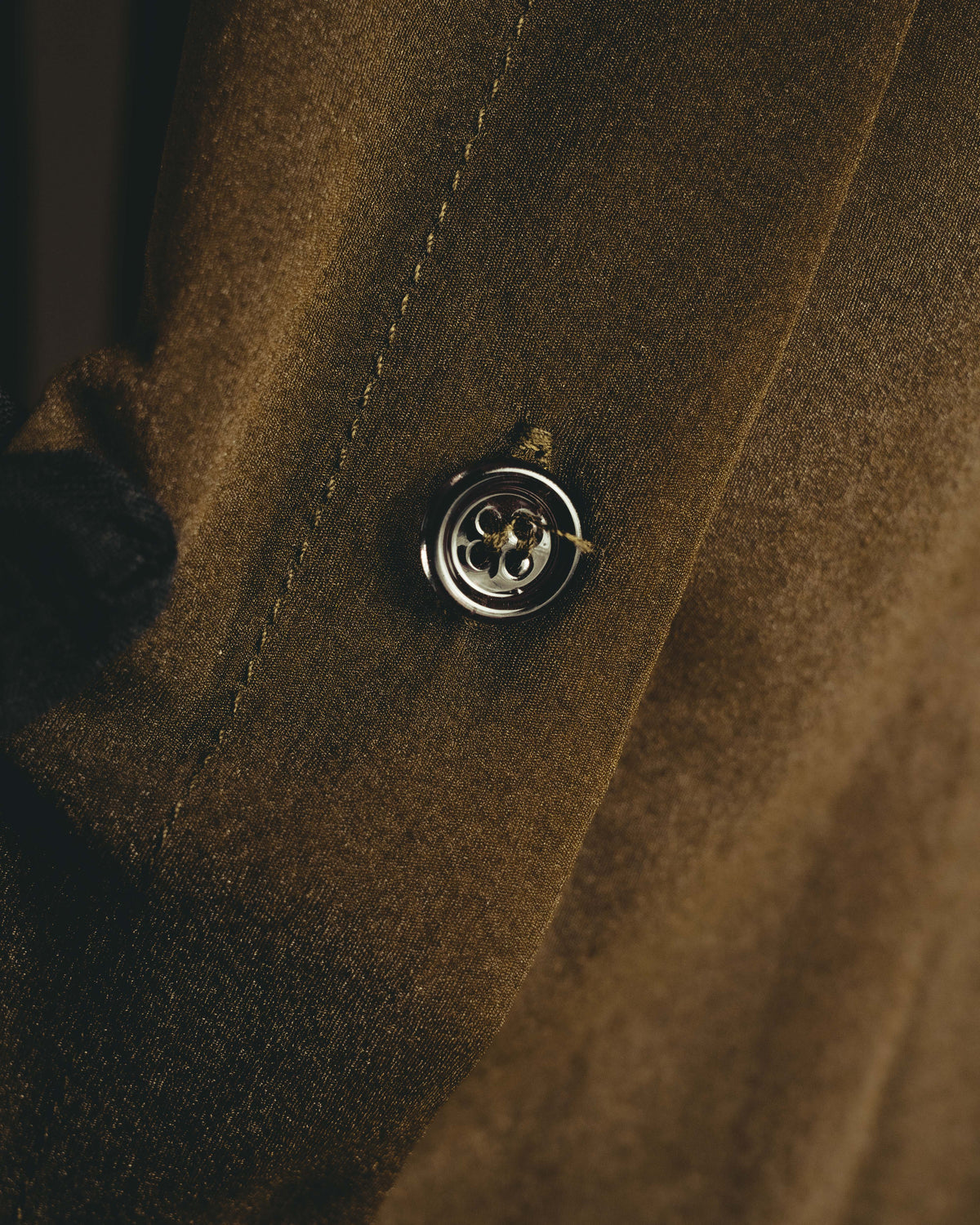 -SPECIAL- “Dries Van Noten” 20’s Sheer brown tailored long sleeve shirt