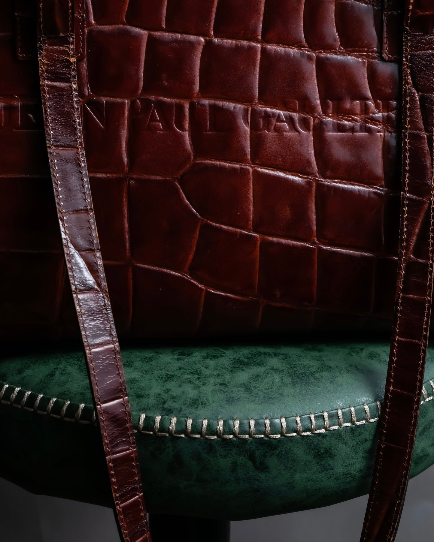 “Jean Paul Gautier” Crocodile-embossed business bag