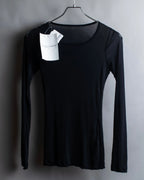 "YOHJI YAMAMOTO FEMME"
Sheer cotton round neck pullover