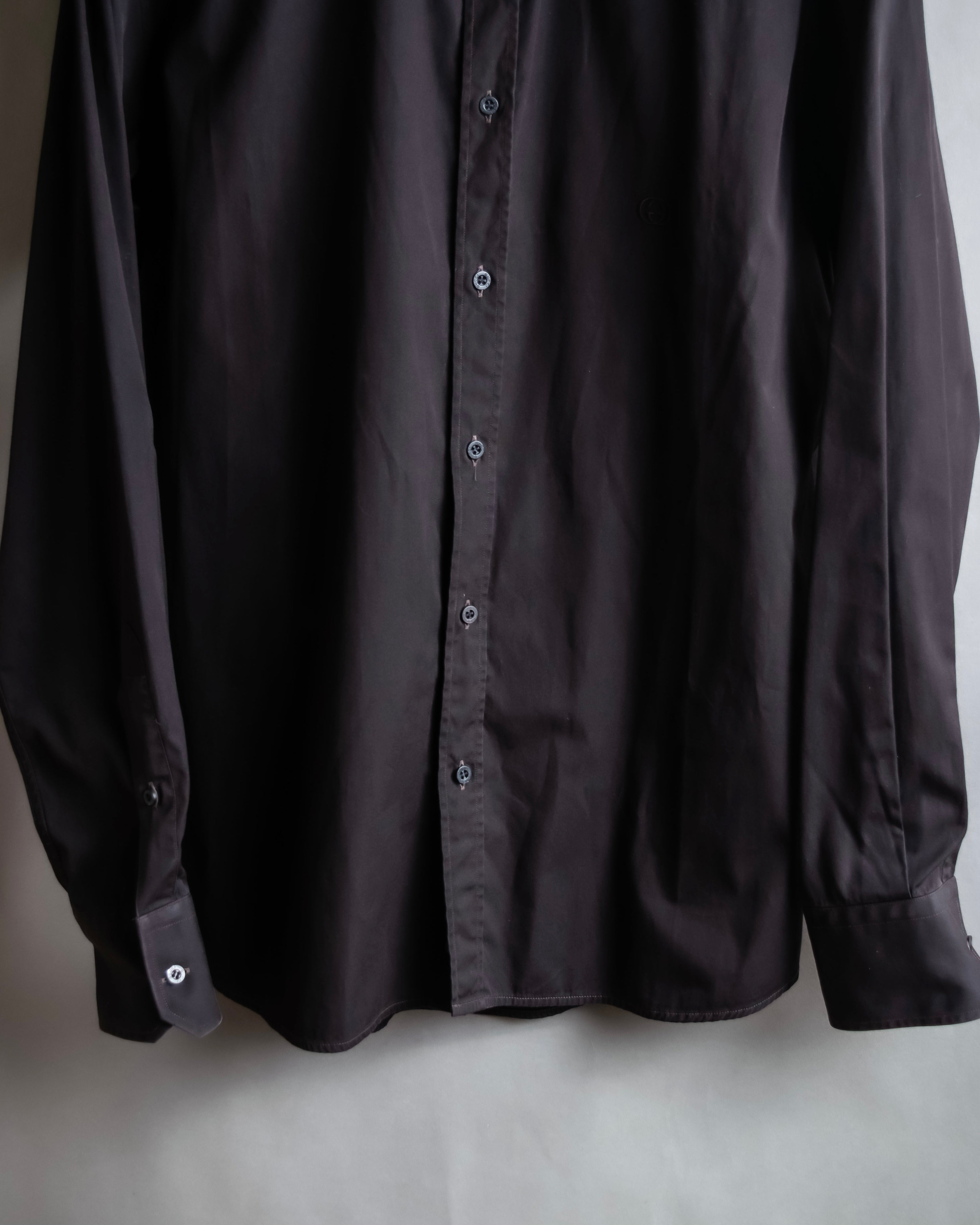 "GUCCI" Spread collar embroidered cotton shirt