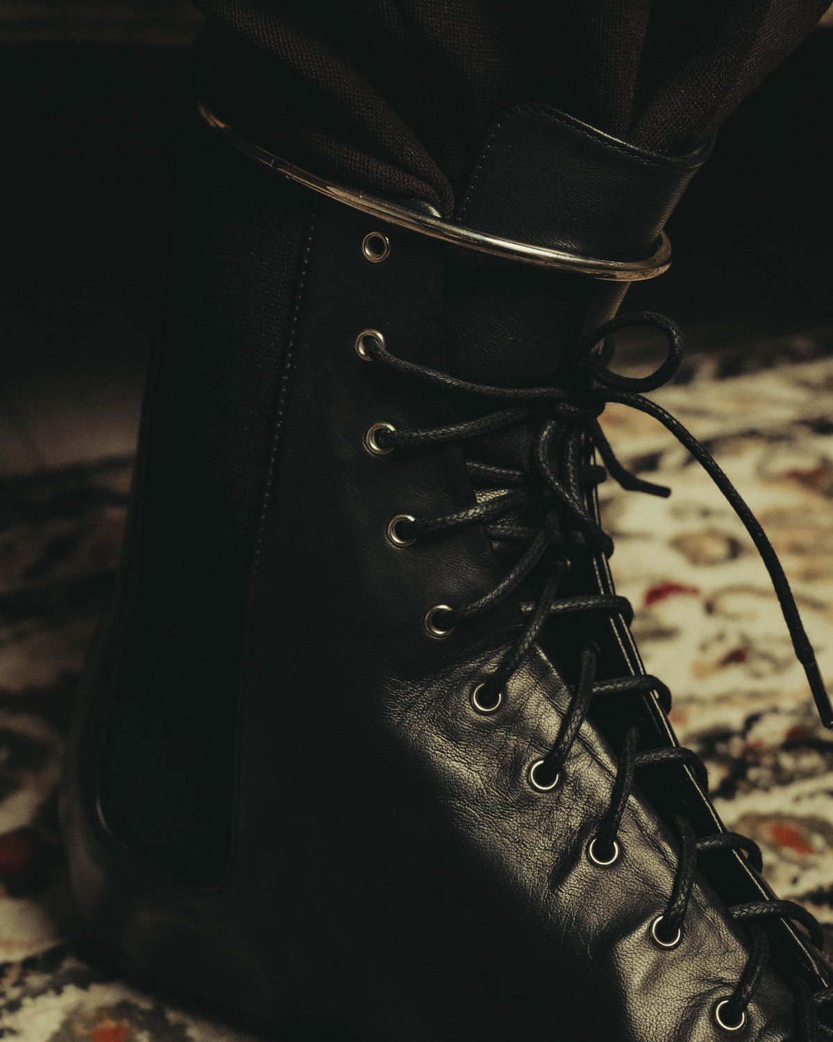 -SPECIAL- "JIL SANDER" 10's Sculptural gathered toe leather ankle boots
