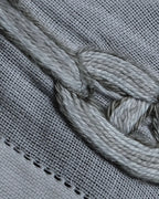 "HERMES" Embroidered knot border cotton scarf