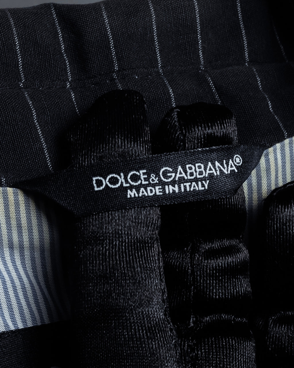 "Dolce & Gabbana" Collar switching design pinstripe pattern tailored jacket