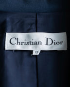 "Christian Dior" Asymmetrical gathered design tailored jacket