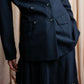 "DKNY" Peak lapel buttoned tailored jacket＆pleated wrap skirt set up