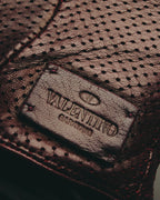"VALENTINO GARAVANI" 2010's Burgundy perforated leather gloves