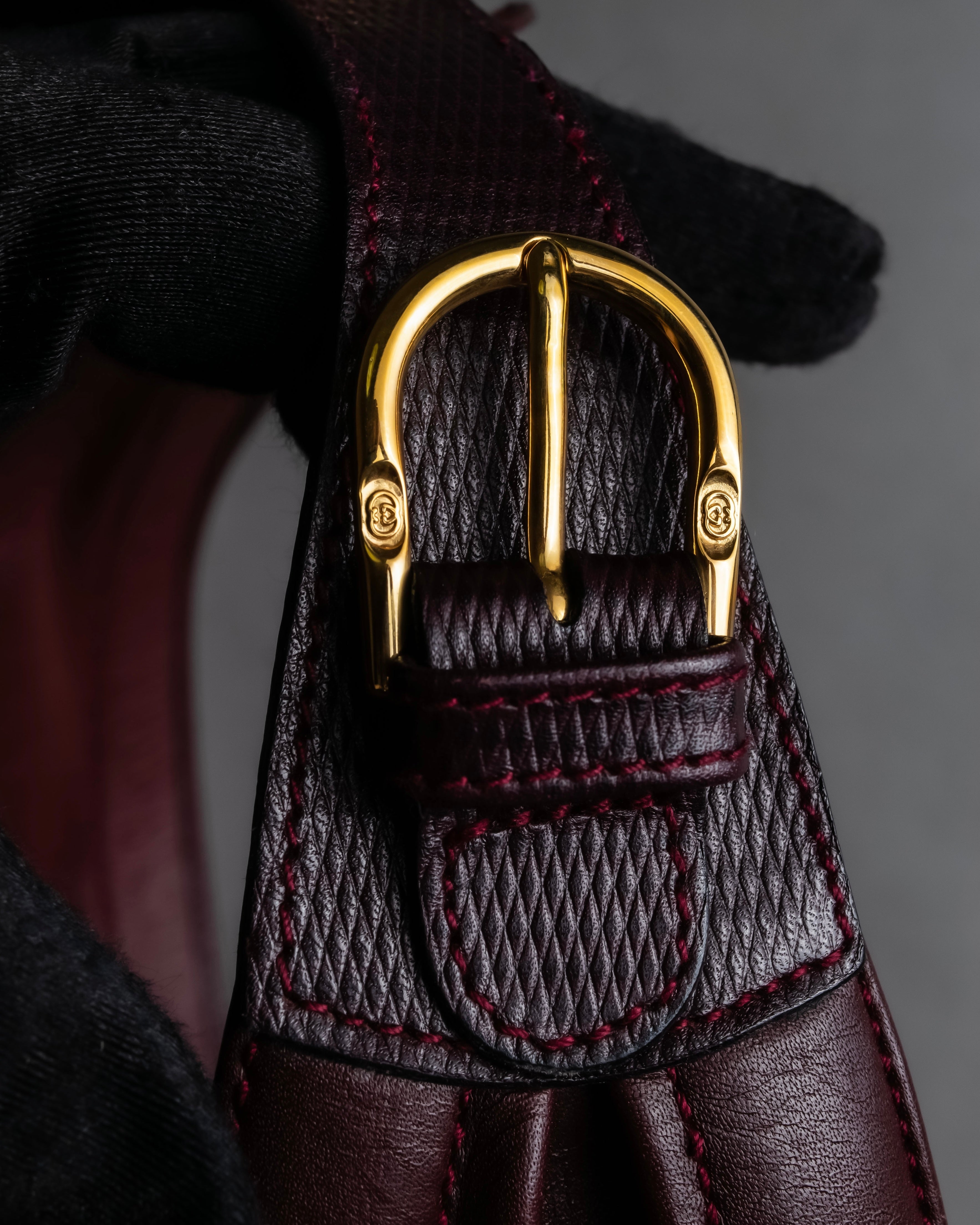 "GUCCI" Equus-derived bordeaux leather belt