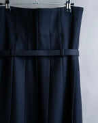 "COMME des GARCONS" Box pleated belted corset skirt