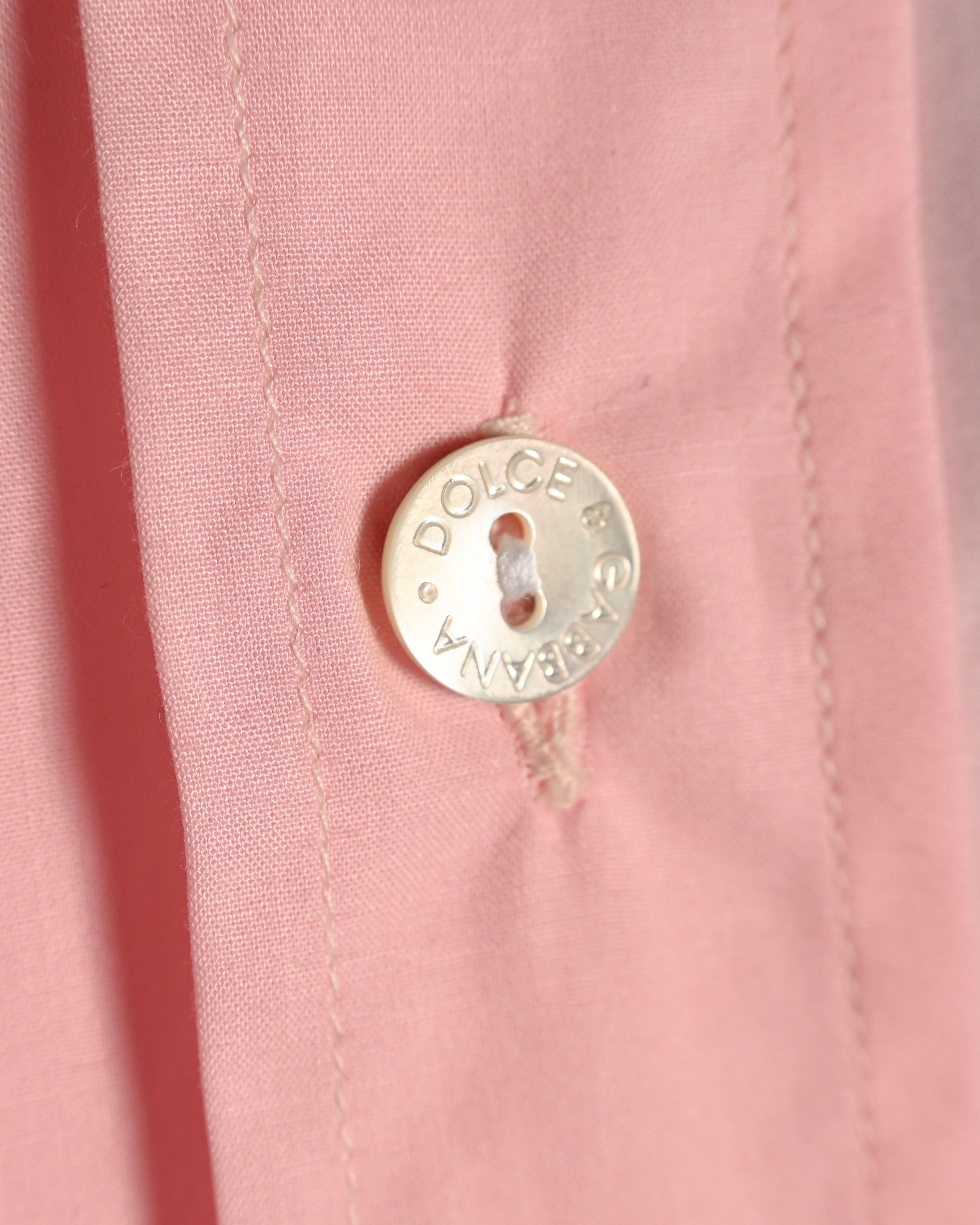 DOLCE & GABBANA/ Relax Sized Cotton Dress Shirt Pink