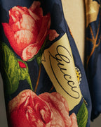 “GUCCI” 90’s-00’s Flora logo silk scarf