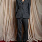 "Weekend Max Mara" Notch lapel tailored jacket & semi flared slacks herringbone set up