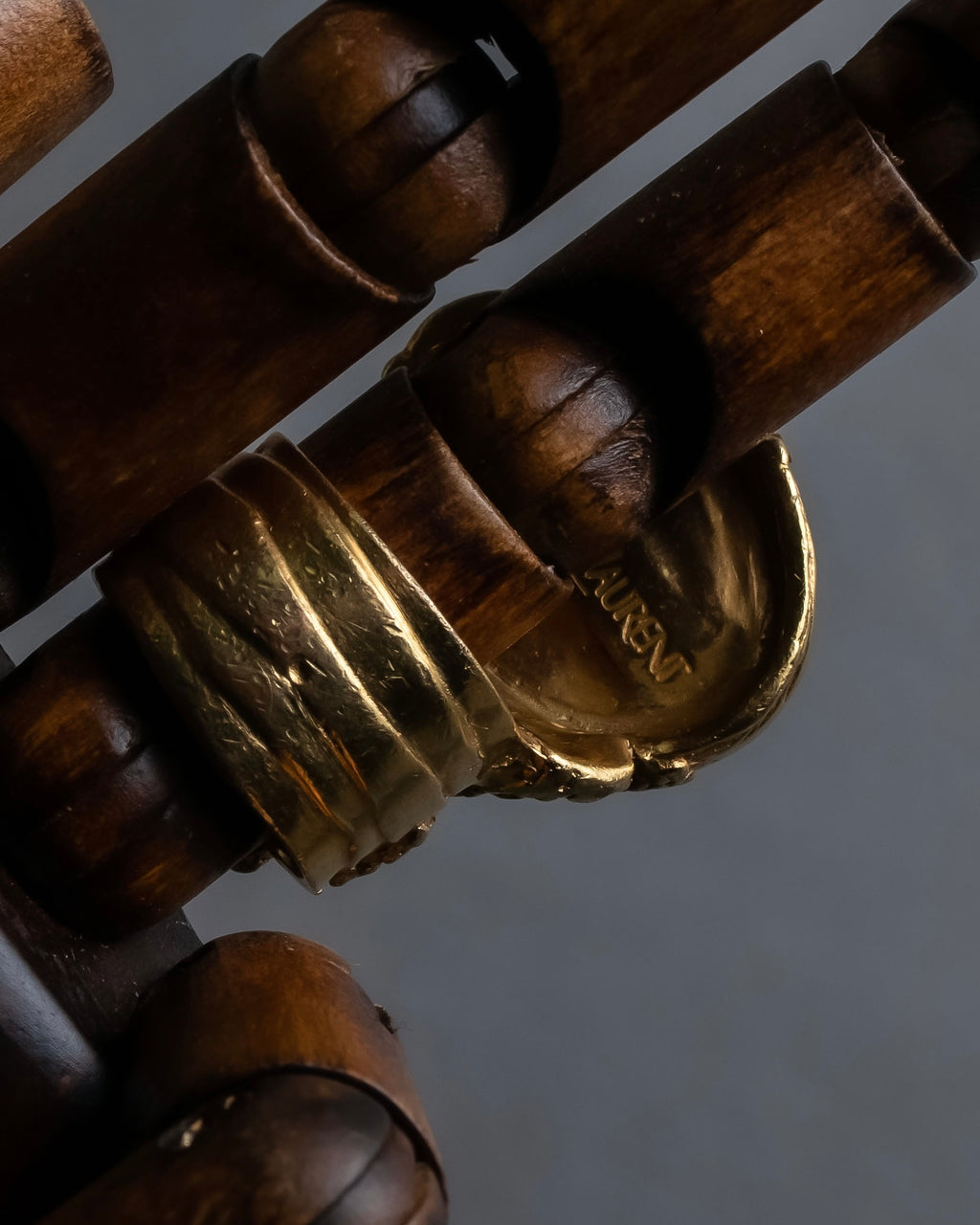 "YVES SAINT LAURENT" Treasure box style turquoise artillery ring