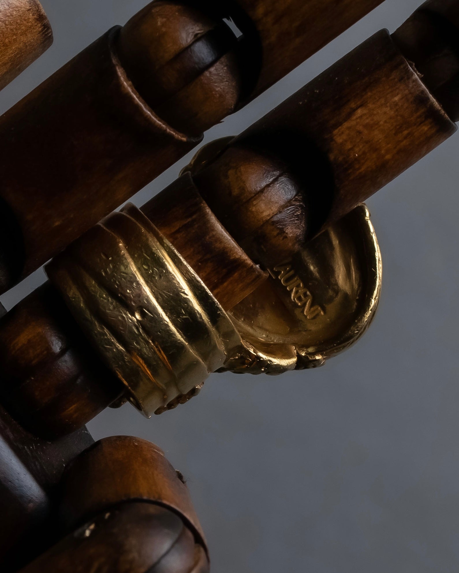 "YVES SAINT LAURENT" Treasure box style turquoise artillery ring