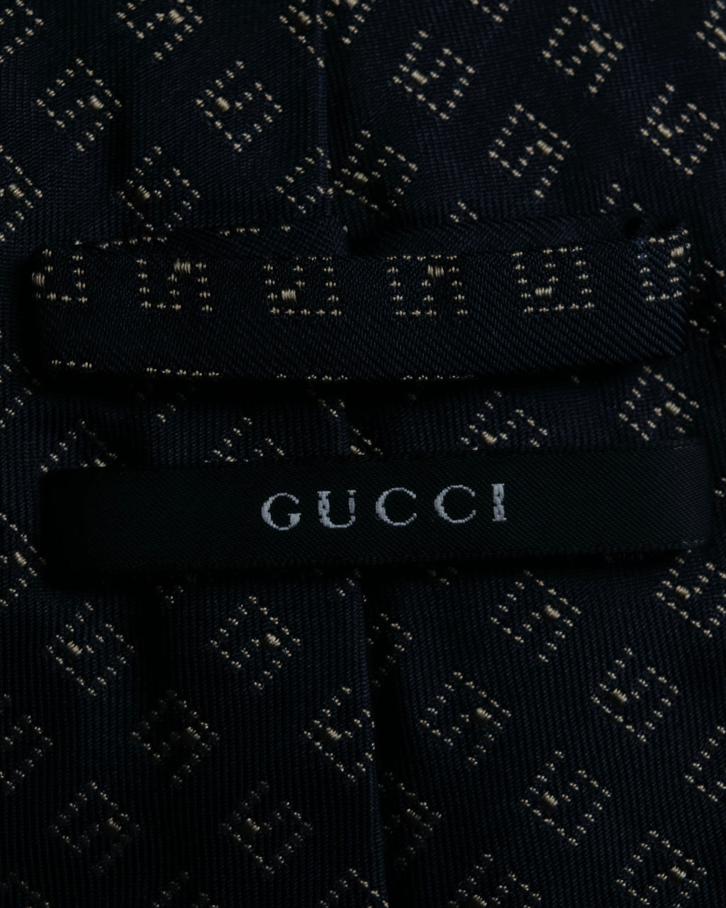 "GUCCI" G motif pattern silk necktie