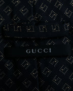 "GUCCI" G motif pattern silk necktie