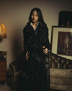 -SPECIAL- "Y’s" 2025's Discharge printed velvet long coat