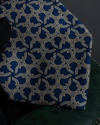 "HERMES" Saddlery anchor chain motif silk neck tie