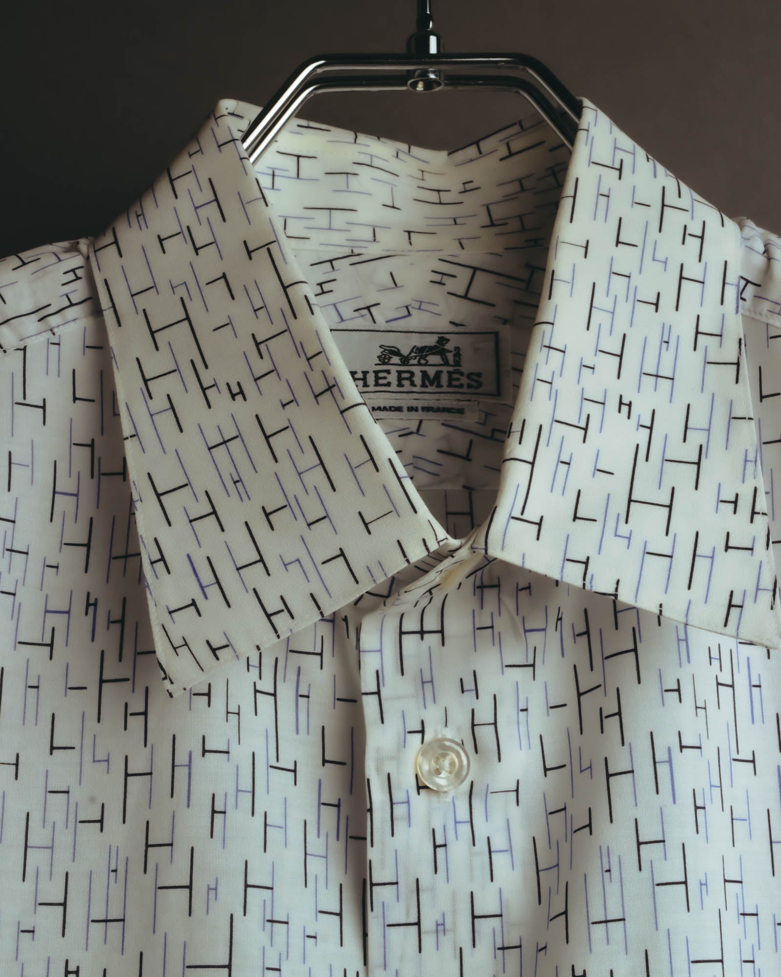 "Hermès" 00's-10's Monogram print cotton long sleeve shirt