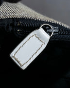 "Christian Dior" Malice Pearl Series greige color canvas shoulder bag